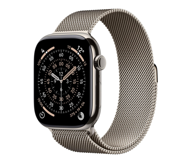 APPLE Watch Series 11 GPS + Cellular 46mm Tytanowa koperta (naturalna) + bransoleta mediolańska (naturalna) - rozmiar S/M - 1362438 - zdjęcie